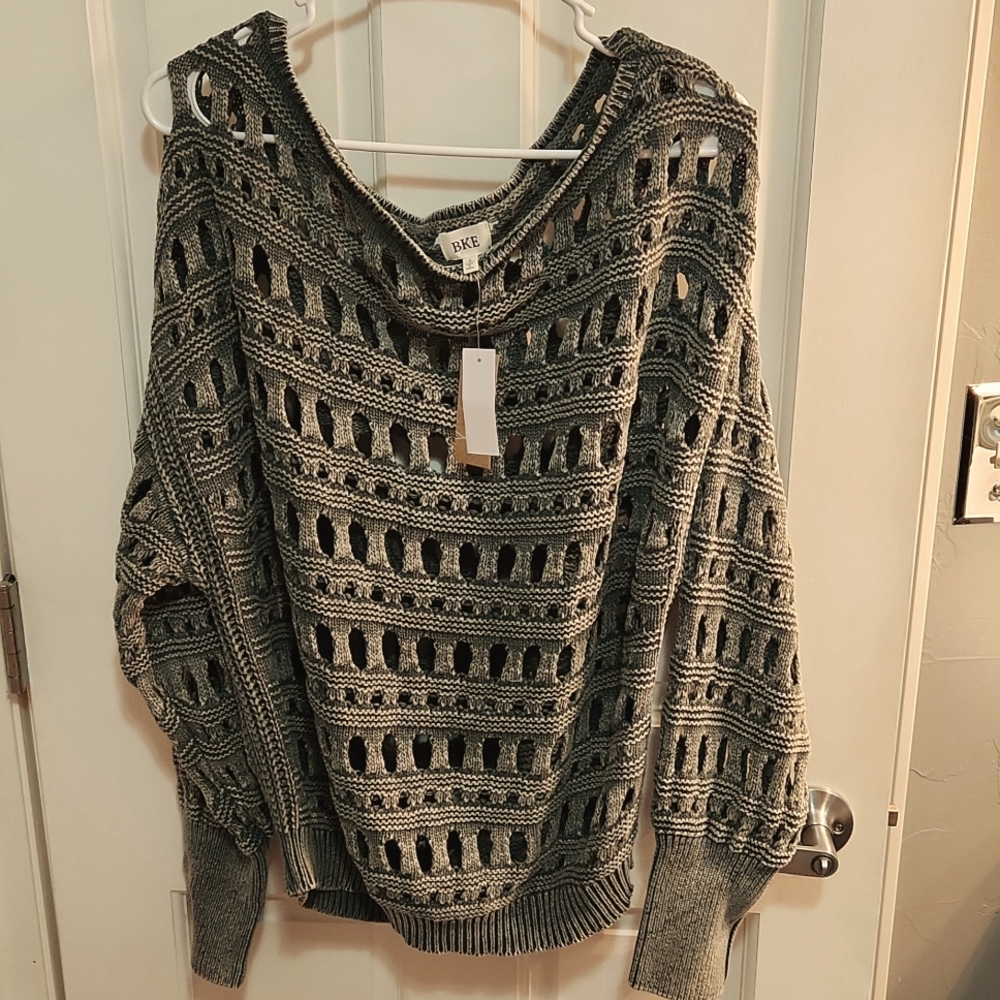 Buckle Gray Knit Sweater
